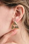 Heliophilia Silver Pendientes de Latón Dorados con Circonio